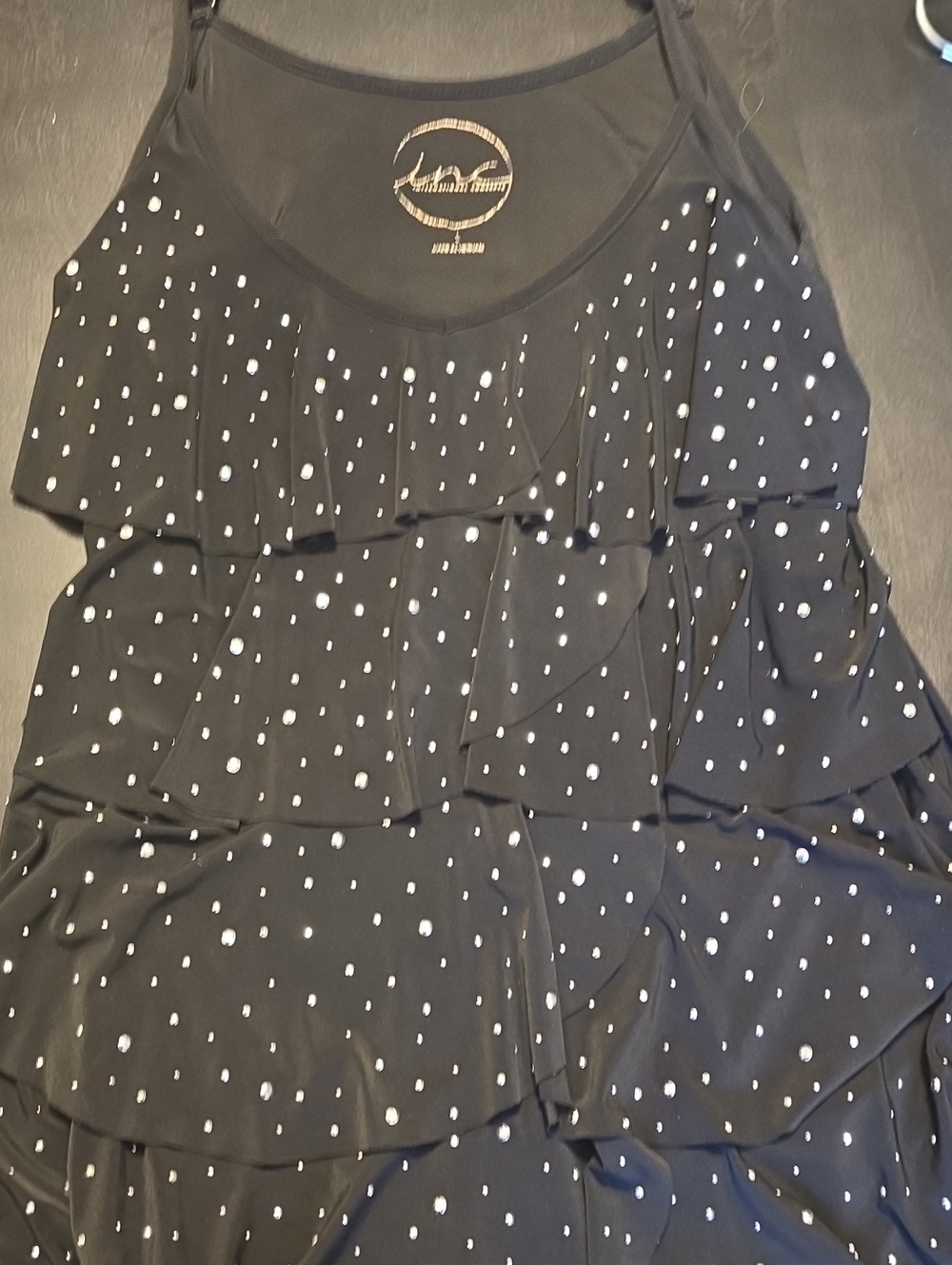 INC International Concepts Black Sparkly Top